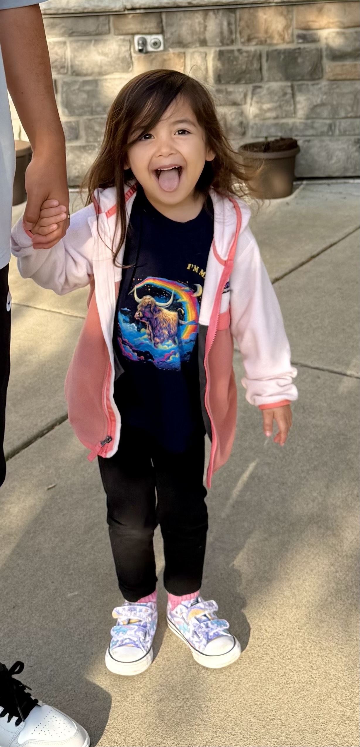 Gigi smiling, back to her happy self
